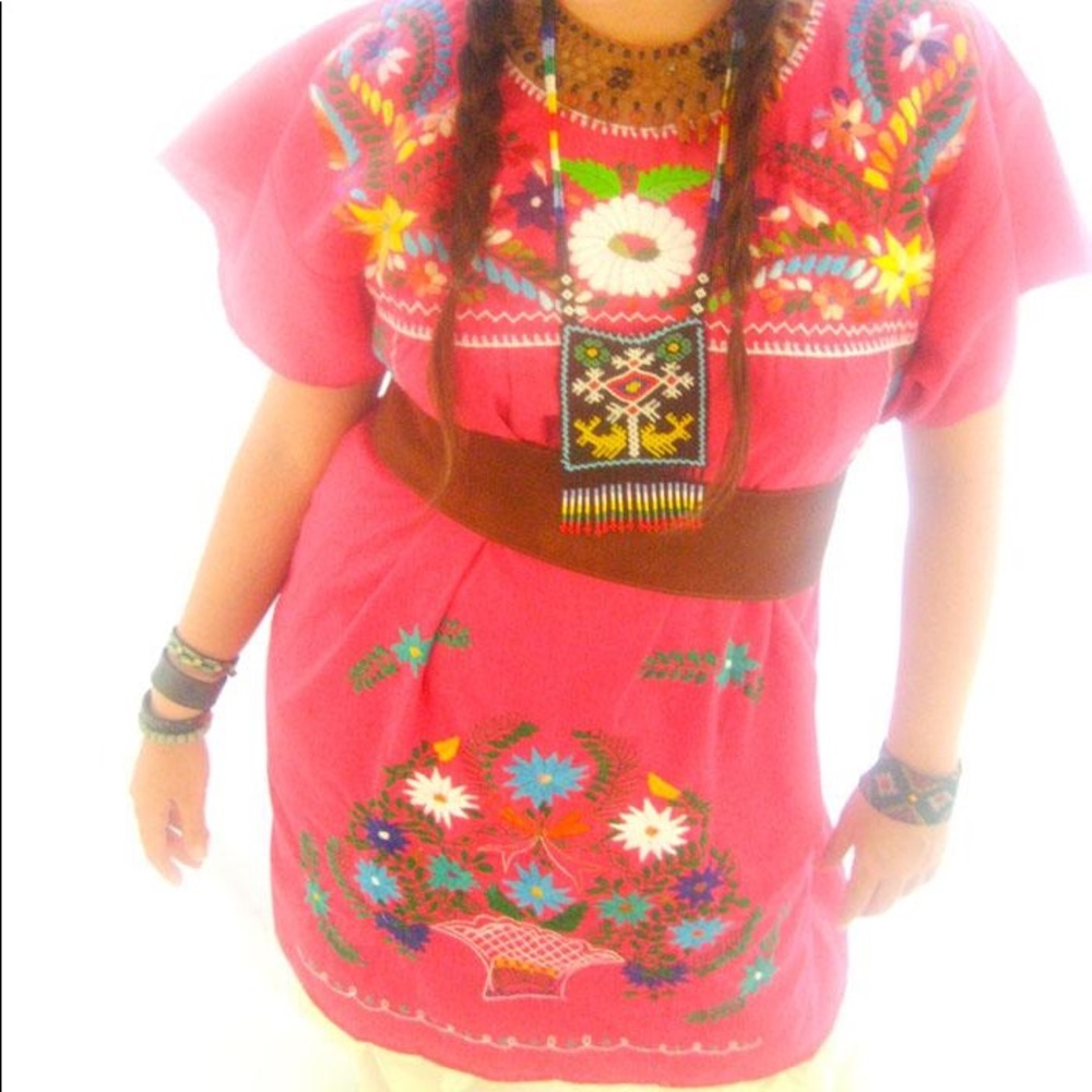 Dress Vintage Embroidered Mexican Style